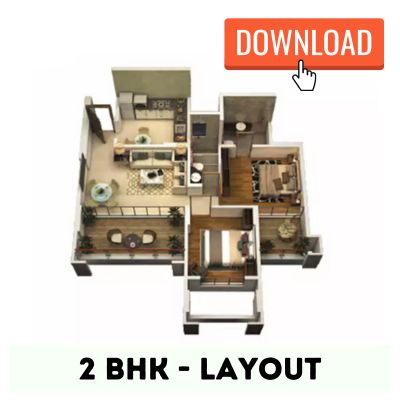 Bellevue Kharghar 2 BHK Layout Plan